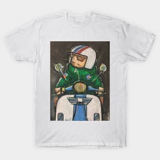 Retro Scooter, Classic Scooter, Scooterist, Scootering, Scooter Rider, Mod Art T-Shirt